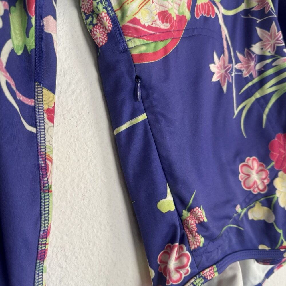 Ralph Lauren Polo Golf Shirt Sz M Bright Floral Print Long Sleeve 1/4 Zip Colors - Picture 7 of 16